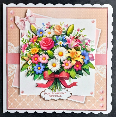 Spring Bouquets Card & Toppers Set by Linda Short