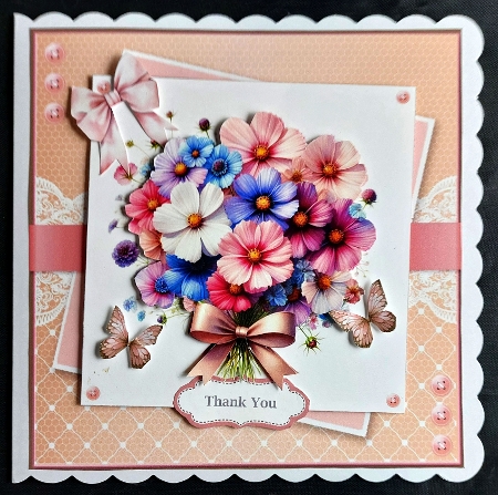 Spring Bouquets Card & Toppers Set by Linda Short