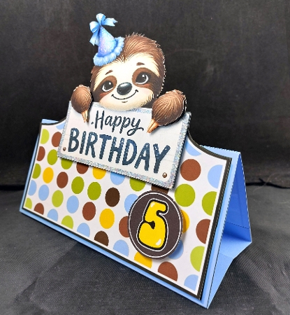Birthday Sloth Tent Card Kit-1 by Linda Short