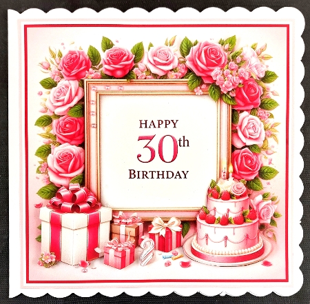 female 30th cake and roses by Linda Short