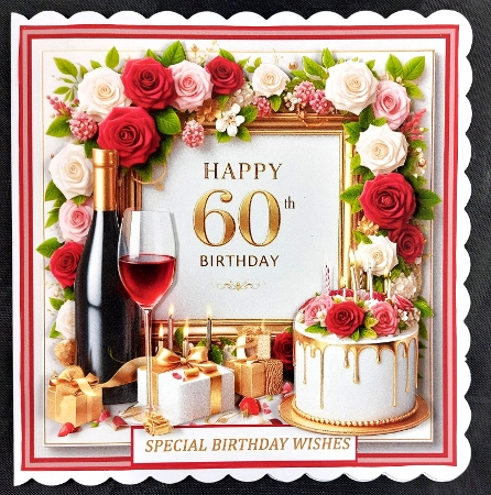 female 60th cake and roses by Linda Short