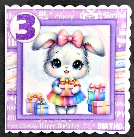 Birthday Bunny Ages 1-10 Mini Kit 7X7 by Linda Short