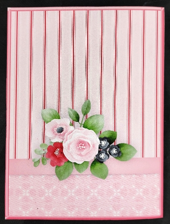 Pink Posy - Vase of Flowers Decoupage Card Mini Kit by Linda Short