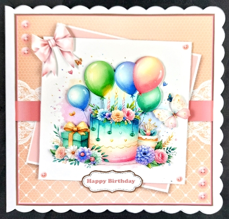 Cake, Gits, Balloons Toppers Set by Linda Short
