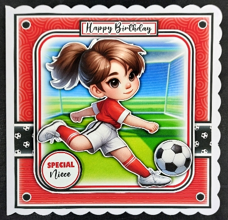 Football Girl Red Mini Kit by Linda Short