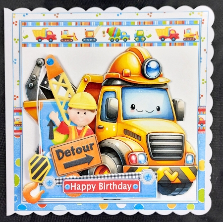 7x7 Constuction birthday boy choice of four mini kit by Linda Short