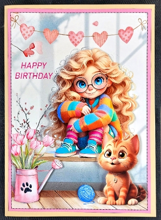 Quirky Girl Card by Linda Short