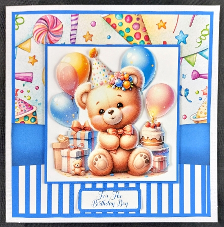 Birthday Bears Card Front 6x6 by Linda Short