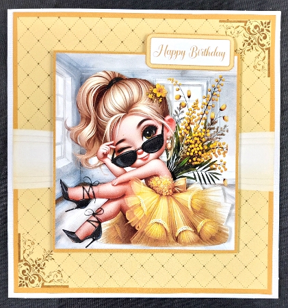 Sunshine Girl Card Front 6x6 by Linda Short