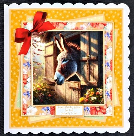 Little Donkey Looking Out The Stable Door - 7x7 Mini Kit by Linda Short