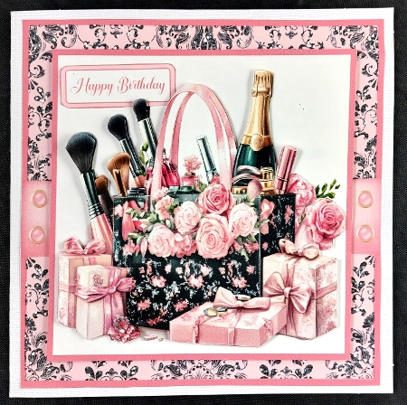 Birthday Celebrations Card Front with matching Gift Tags 6x6 by Linda Short