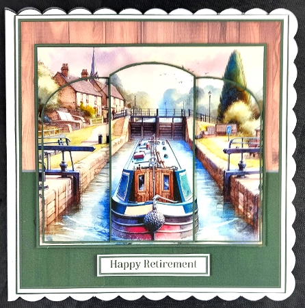 7x7 Canal Boats Pyramid Stacker Mini Kit  by Linda Short