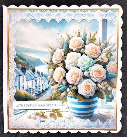 vase of flowers 1 aqua by Linda Short