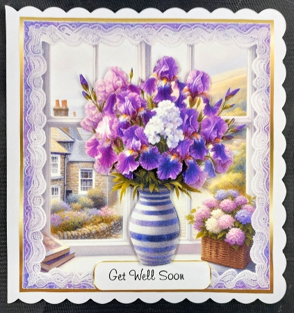vase of flowers 4 irises by Linda Short