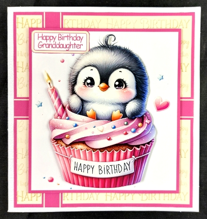 Happy Birthday Cupcakes 2 Card Front 6x6 by Linda Short