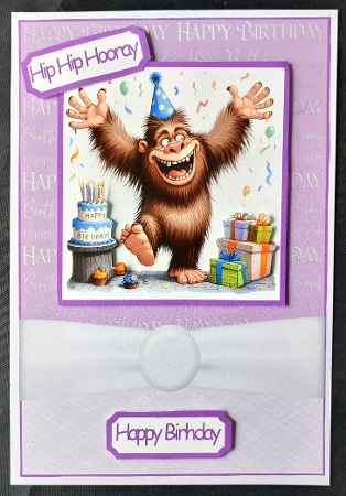 Bigfoot Birthday 1 Card Front 7x5 by Linda Short