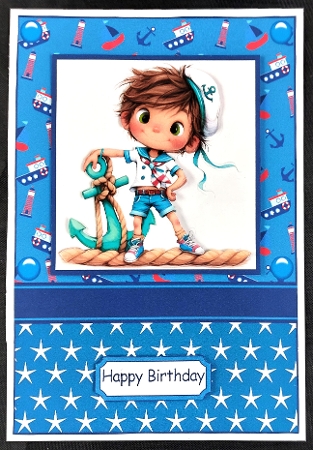 My Little Sailor Card Front 7x5 by Linda Short