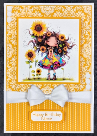 My Little Sunflower Card Front 7x5 by Linda Short