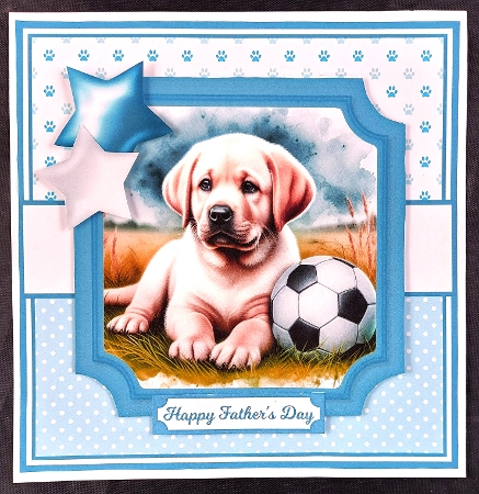 7x7, 5x7, 6x6 - PUPS IN THE GARDEN set 2  by Linda Short