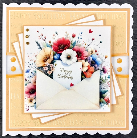 Happy Birthday Floral Notes Mini Kit 7x7 by Linda Short