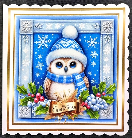 gold blue owl by Linda Short