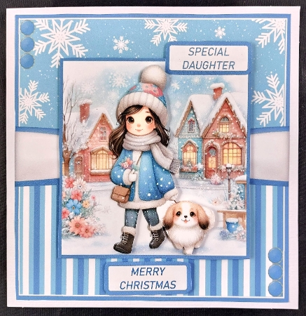 A Walk in the Snow Card Front 6x6 by Linda Short