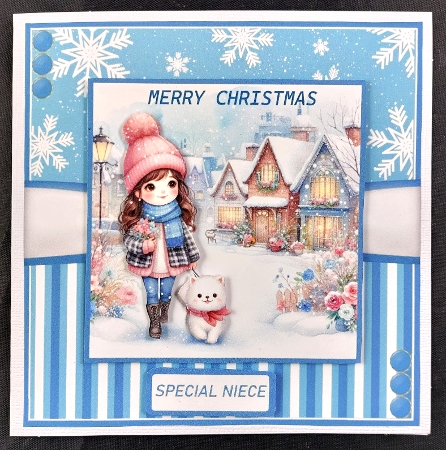A Walk in the Snow Card Front 6x6 by Linda Short