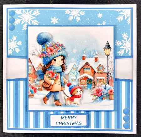 A Walk in the Snow Card Front 6x6 by Linda Short
