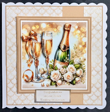 7x7 Golden Anniversary Mini Decoupage Kit - x4 A4 Sheets  by Linda Short