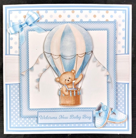 7x7 6x6 5x7 NEW BABY BOY TEDDY by Linda Short