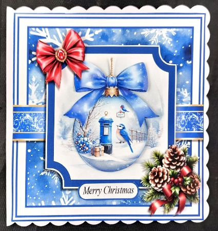 Blue Christmas Bauble by Linda Short