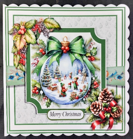 Green Christmas Bauble by Linda Short