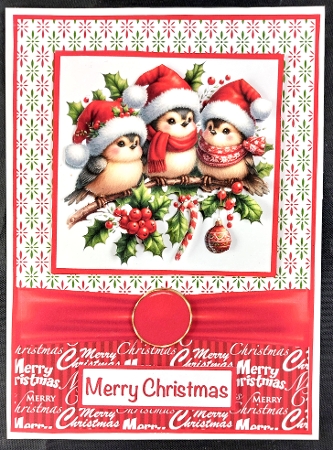 Christmas Birds Card Front 5x7 by Linda Short