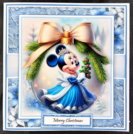 Mickey & Minnie Christmas Baubles With Set Of 4 Toppers by Linda Short