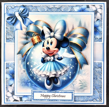 Mickey & Minnie Christmas Baubles With Set Of 4 Toppers by Linda Short