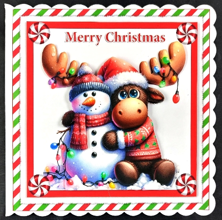 7x7 The Christmas reindeer choice of four mini kit by Linda Short