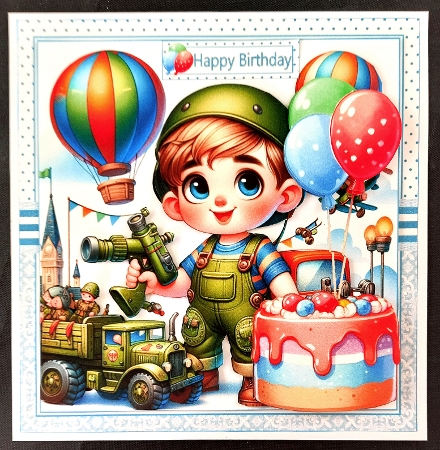 7x7 Soldier boy birthday choice of four mini kit by Linda Short