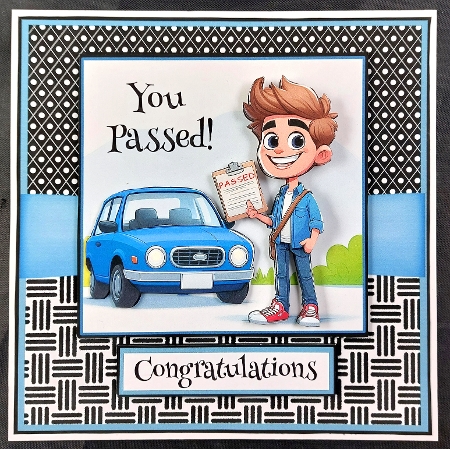 You Passed! Male Driving Test Congratulations Card by Linda Short