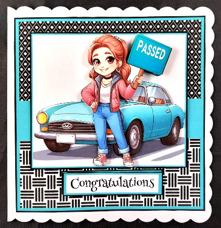 You Passed! Female Driving Test Congratulations Card by Linda Short