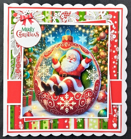 Jolly Santa Bauble by Linda Short