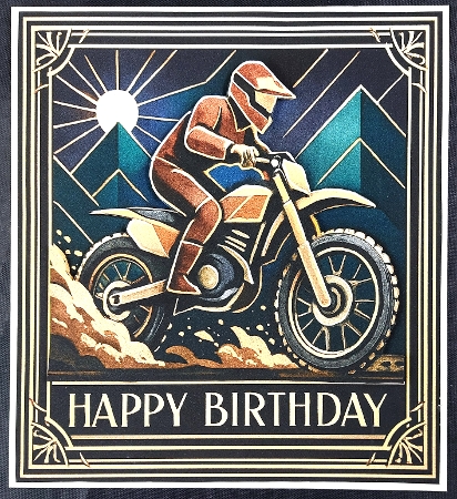 Dirt Bike Birthday Quick Card 6 by Linda Short