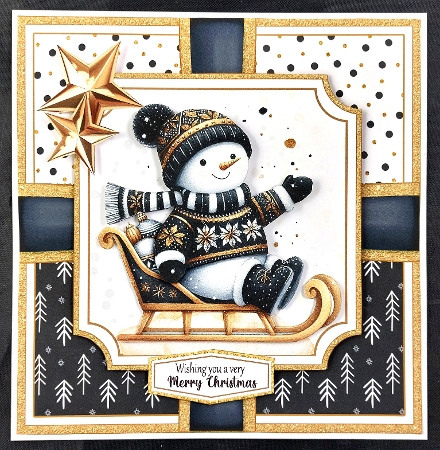 Black & Gold Snowman-3 by Linda Short