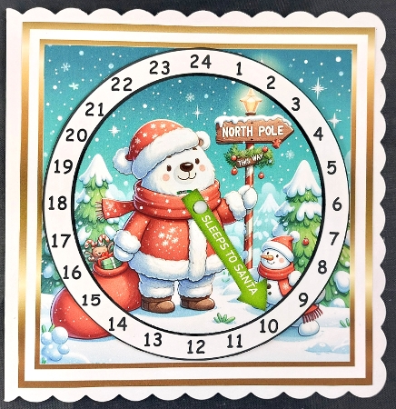 advent calendar card  5 polar bear by Linda Short