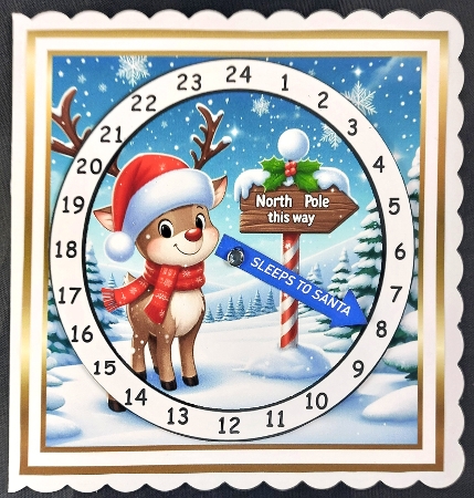 advent calendar card  7 reindeer by Linda Short