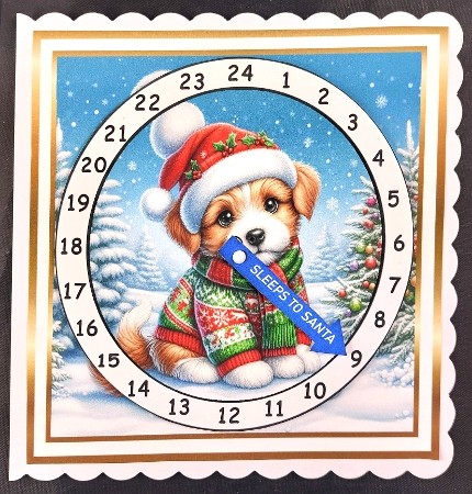 advent calendar card  8 pup by Linda Short
