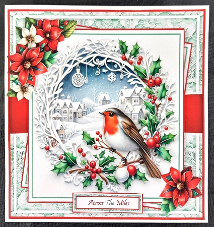 Papercut Robin Wreath With Set Of 4 Toppers by Linda Short