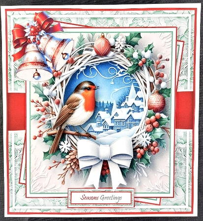 Papercut Robin Wreath With Set Of 4 Toppers by Linda Short