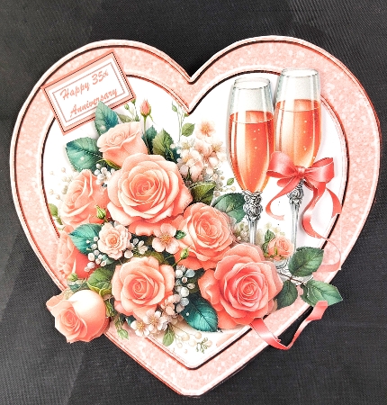 Coral Shaped anniversary card by Linda Short
