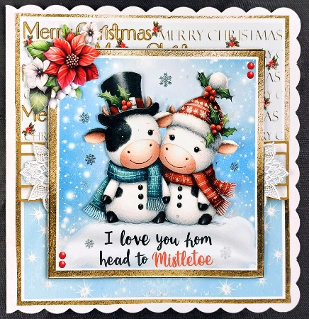 Cute Animal Christmas 8x8 card fronts by Linda Short