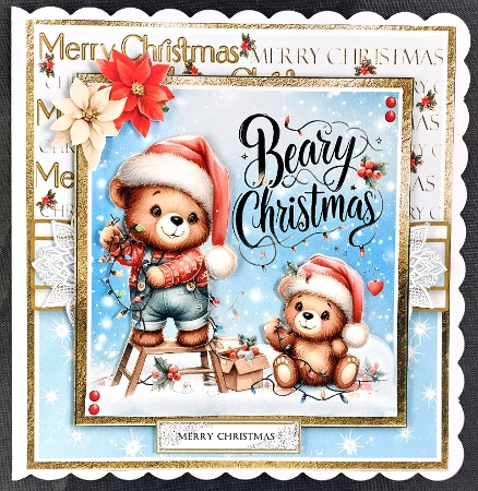 Cute Animal Christmas 8x8 card fronts by Linda Short